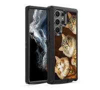 Head Case Designs Officially Licensed Michael David Ward Fancy Cats Animals Ultra-Armoured Shockproof Case [Military Grade Protection] Compatible With Samsung Galaxy S22 Ultra 5G