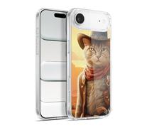 Head Case Designs Officially Licensed Michael David Ward Kitty Cowboy Animals Gel Case [Military Grade Protection] Compatible with Apple iPhone 17 Air and Compatible with MagSafe