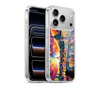 Head Case Designs Officially Licensed Michael David Ward Midnight Cat In Paris Psychedelic Art Gel Case [Military Grade Protection] Compatible with Apple iPhone 17 Pro and Compatible with MagSafe