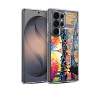Head Case Designs Officially Licensed Michael David Ward Midnight Cat In Paris Psychedelic Art Gel Case [Military Grade] Compatible with Samsung Galaxy S26 Ultra and Compatible with MagSafe