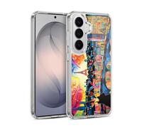 Head Case Designs Officially Licensed Michael David Ward Midnight Cat In Paris Psychedelic Art Gel Case [Military Grade Protection] Compatible with Samsung Galaxy S26 Plus and Compatible with MagSafe
