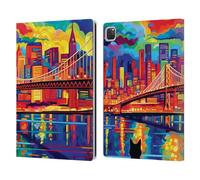 Head Case Designs Officially Licensed Michael David Ward Midnight In San Francisco Psychedelic Art Leather Wallet Case Compatible With Apple iPad Pro 12.9 2020/2021/2022