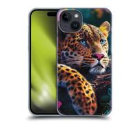 Head Case Designs Officially Licensed Michael David Ward Reclining Leopard Animals Hard Back Case Compatible With Apple iPhone 15 Plus