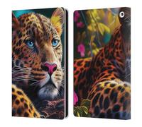 Head Case Designs Officially Licensed Michael David Ward Reclining Leopard Animals Leather Wallet Case Compatible With Fire HD 8/Fire HD 8 Plus 2020