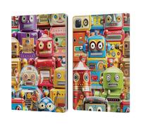 Head Case Designs Officially Licensed Michael David Ward Toy Robots Fantasy & Whimsical Leather Wallet Case Compatible With Apple iPad Pro 12.9 2020/2021/2022