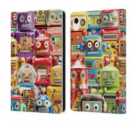 Head Case Designs Officially Licensed Michael David Ward Toy Robots Fantasy & Whimsical Leather Wallet Case Compatible With Apple iPad mini (2021/2024)