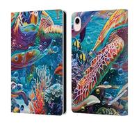 Head Case Designs Officially Licensed Michael David Ward Turtle Magic Psychedelic Art Leather Wallet Case Compatible With Apple iPad mini (2021/2024)