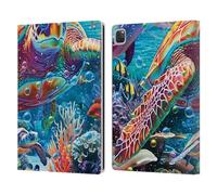 Head Case Designs Officially Licensed Michael David Ward Turtle Magic Psychedelic Art Leather Wallet Case Compatible With Apple iPad Pro 12.9 2020/2021/2022