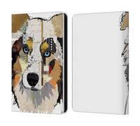 Head Case Designs Officially Licensed Michel Keck Australian Shepherd Dogs 3 Leather Wallet Case Compatible With Amazon Kindle 11th Gen (2024)