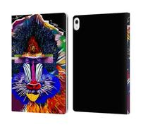 Head Case Designs Officially Licensed Michel Keck Baboon Animal Collage Leather Wallet Case Compatible With Apple iPad Air 13 2024/2025