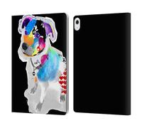 Head Case Designs Officially Licensed Michel Keck Pitbull Dogs 2 Leather Wallet Case Compatible With Apple iPad Air 13 2024/2025