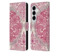 Head Case Designs Officially Licensed Micklyn Le Feuvre Berry Pink Cream And Mauve Floral Patterns Leather Wallet Case Compatible With Samsung Galaxy S26