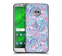 Head Case Designs Officially Licensed Micklyn Le Feuvre Burst in Pink and Teal Florals Black Soft Gel Case Compatible With Motorola Moto G6 Plus