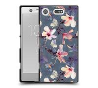 Head Case Designs Officially Licensed Micklyn Le Feuvre Butterflies and Hibiscus Florals Black Soft Gel Case Compatible With Sony Xperia XZ1 Compact