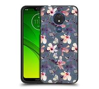 Head Case Designs Officially Licensed Micklyn Le Feuvre Butterflies and Hibiscus Florals Black Soft Gel Case Compatible With Motorola Moto G7 Power