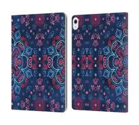 Head Case Designs Officially Licensed Micklyn Le Feuvre Cherry Red and Navy Blue Mandala Leather Wallet Case Compatible With Apple iPad Air 13 2024/2025