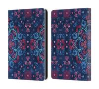 Head Case Designs Officially Licensed Micklyn Le Feuvre Cherry Red and Navy Blue Mandala Leather Wallet Case Compatible With Amazon Kindle 11th Gen (2024)