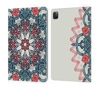 Head Case Designs Officially Licensed Micklyn Le Feuvre Coral And Teal Tangle Medallion Mandala 3 Leather Wallet Case Compatible With Apple iPad Pro 11 2020/2021 / 2022