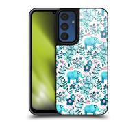 Head Case Designs Officially Licensed Micklyn Le Feuvre Dusty Pink White And Teal Elephant Patterns 2 Gel Armour Case [Military Grade Protection] Compatible With Samsung Galaxy A15