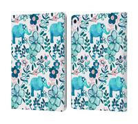 Head Case Designs Officially Licensed Micklyn Le Feuvre Dusty Pink White And Teal Elephant Patterns 2 Leather Wallet Case Compatible With Apple iPad Air 13 2024/2025