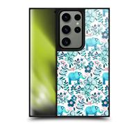 Head Case Designs Officially Licensed Micklyn Le Feuvre Dusty Pink White And Teal Elephant Patterns 2 Gel Armour Case [Military Grade Protection] Compatible With Samsung Galaxy S24 Ultra 5G