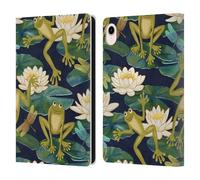 Head Case Designs Officially Licensed Micklyn Le Feuvre Frogs and Lilies Flora And Fauna Leather Wallet Case Compatible With Apple iPad mini (2021/2024)