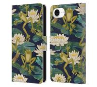 Head Case Designs Officially Licensed Micklyn Le Feuvre Frogs and Lilies Flora And Fauna Leather Wallet Case Compatible With Apple iPhone 16e