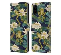 Head Case Designs Officially Licensed Micklyn Le Feuvre Frogs and Lilies Flora And Fauna Leather Wallet Case Compatible With Samsung Galaxy A07