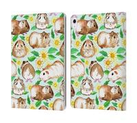 Head Case Designs Officially Licensed Micklyn Le Feuvre Guinea Pigs And Daisies In Watercolour On Mint Patterns 2 Leather Wallet Case Compatible With Apple iPad Air 13 2024/2025