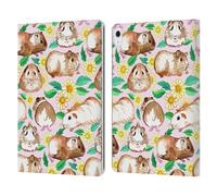 Head Case Designs Officially Licensed Micklyn Le Feuvre Guinea Pigs And Daisies In Watercolour On Pink Patterns 2 Leather Wallet Case Compatible With Apple iPad Air 13 2024/2025