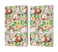 Head Case Designs Officially Licensed Micklyn Le Feuvre Guinea Pigs And Daisies In Watercolour On Tan Patterns 2 Leather Wallet Case Compatible With Apple iPad Air 13 2024/2025