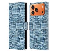 Head Case Designs Officially Licensed Micklyn Le Feuvre Hand Painted Blue White Pattern Flora And Fauna Leather Wallet Case Compatible With Apple iPhone 17 Pro Max