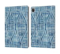 Head Case Designs Officially Licensed Micklyn Le Feuvre Hand Painted Blue White Pattern Flora And Fauna Leather Wallet Case Compatible With Apple iPad Pro 12.9 2020/2021/2022