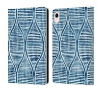 Head Case Designs Officially Licensed Micklyn Le Feuvre Hand Painted Blue White Pattern Flora And Fauna Leather Wallet Case Compatible With Apple iPad mini (2021/2024)