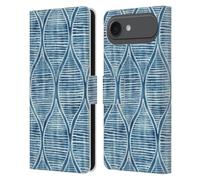 Head Case Designs Officially Licensed Micklyn Le Feuvre Hand Painted Blue White Pattern Flora And Fauna Leather Wallet Case Compatible With Apple iPhone 17 Air