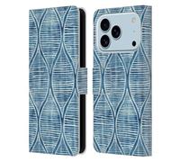 Head Case Designs Officially Licensed Micklyn Le Feuvre Hand Painted Blue White Pattern Flora And Fauna Leather Wallet Case Compatible With Apple iPhone 17 Pro