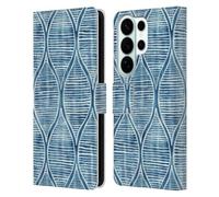 Head Case Designs Officially Licensed Micklyn Le Feuvre Hand Painted Blue White Pattern Flora And Fauna Leather Wallet Case Compatible With Samsung Galaxy S26 Ultra