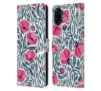 Head Case Designs Officially Licensed Micklyn Le Feuvre Hot Pink Block Print Poppies Flora And Fauna Leather Wallet Case Compatible With Samsung Galaxy A07