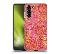 Head Case Designs Officially Licensed Micklyn Le Feuvre Hot Pink Gold and Orange Mandala Gel Case [Military Grade Protection] Compatible with Samsung Galaxy S21 FE 5G and Compatible with MagSafe