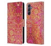 Head Case Designs Officially Licensed Micklyn Le Feuvre Hot Pink Gold and Orange Mandala Leather Wallet Case Compatible With Samsung Galaxy A15