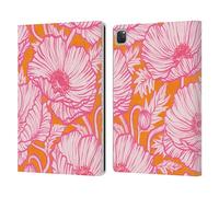 Head Case Designs Officially Licensed Micklyn Le Feuvre Hot Pink Orange Poppy Floral Flora And Fauna Leather Wallet Case Compatible With Apple iPad Pro 12.9 2020/2021/2022