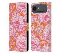 Head Case Designs Officially Licensed Micklyn Le Feuvre Hot Pink Orange Poppy Floral Flora And Fauna Leather Wallet Case Compatible With Apple iPhone 17 Air