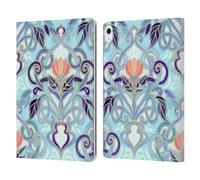 Head Case Designs Officially Licensed Micklyn Le Feuvre Indigo Blue Art Nouveau With Peach Flowers Patterns 2 Leather Wallet Case Compatible With Apple iPad Air 13 2024/2025