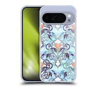 Head Case Designs Officially Licensed Micklyn Le Feuvre Indigo Blue Art Nouveau With Peach Flowers Patterns 2 Gel Case [Military Grade] Compatible with Google Pixel 10 Pro XL & Compatible with MagSafe