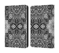Head Case Designs Officially Licensed Micklyn Le Feuvre Lace in White on Black Mandala Leather Wallet Case Compatible With Amazon Kindle 11th Gen 6in 2022