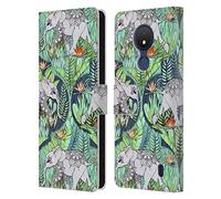 Head Case Designs Officially Licensed Micklyn Le Feuvre Little Elephants On Jungle Adventure Animals Leather Book Wallet Case Cover Compatible With Nokia C21