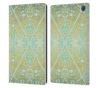 Head Case Designs Officially Licensed Micklyn Le Feuvre Mint And Gold Floral Patterns Leather Wallet Case Compatible With Amazon Fire Max 11 2023