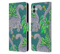 Head Case Designs Officially Licensed Micklyn Le Feuvre Mosaic Dinosaurs Patterns 6 Leather Wallet Case Compatible With Samsung Galaxy M04 5G / A04e