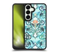 Head Case Designs Officially Licensed Micklyn Le Feuvre Ocean Aqua Art Nouveau With Peach Flowers Patterns 2 Gel Armour Case [Military Grade Protection] Compatible With Samsung Galaxy S25