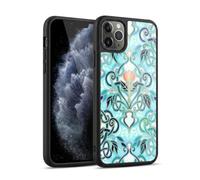 Head Case Designs Officially Licensed Micklyn Le Feuvre Ocean Aqua Art Nouveau With Peach Flowers Patterns 2 Gel Armour Case [Military Grade Protection] Compatible With Apple iPhone 11 Pro Max
